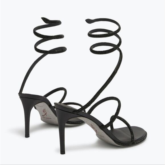 Rene Caovilla CLEO BLACK SANDAL Heels 80 EU41 - Picture 3 of 12